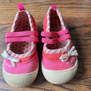 Deux par deux toddler girl pink slip on flats - UK 22 - ~6-6.5 US